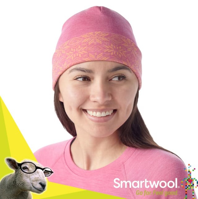 【SmartWool】NTS 250 控温美丽诺羊毛 反摺羊毛帽.护耳保暖帽/SW956-P14 雪花粉橘✿30E010